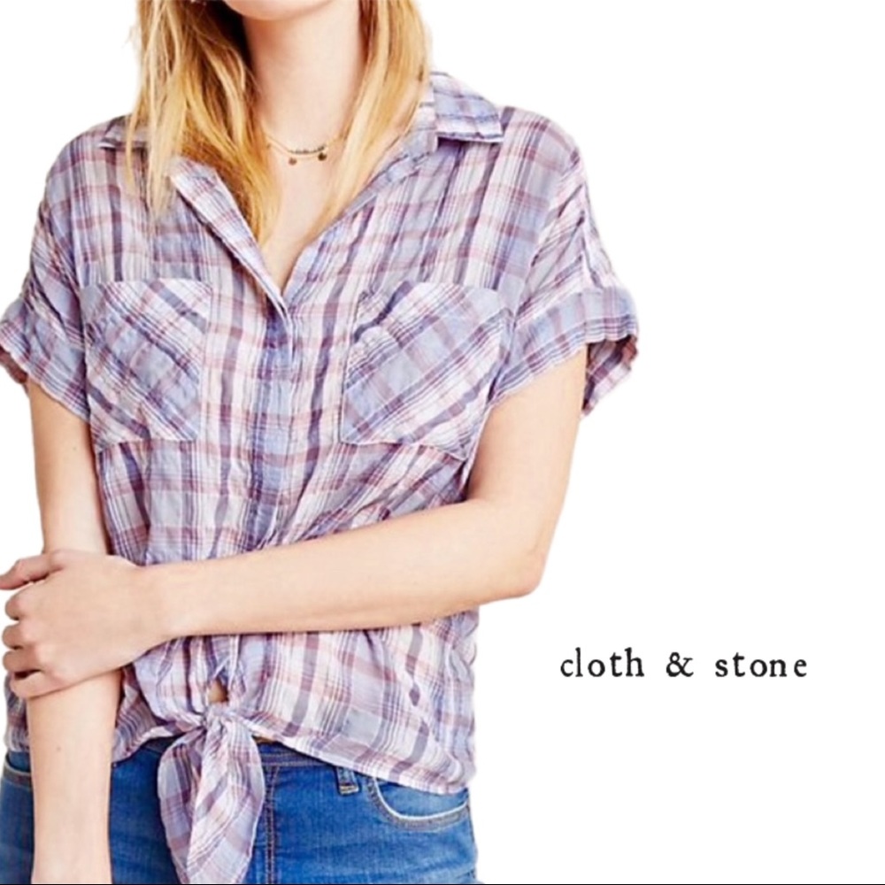 Anthropologie Cloth & Stone Liya Tie Blouse